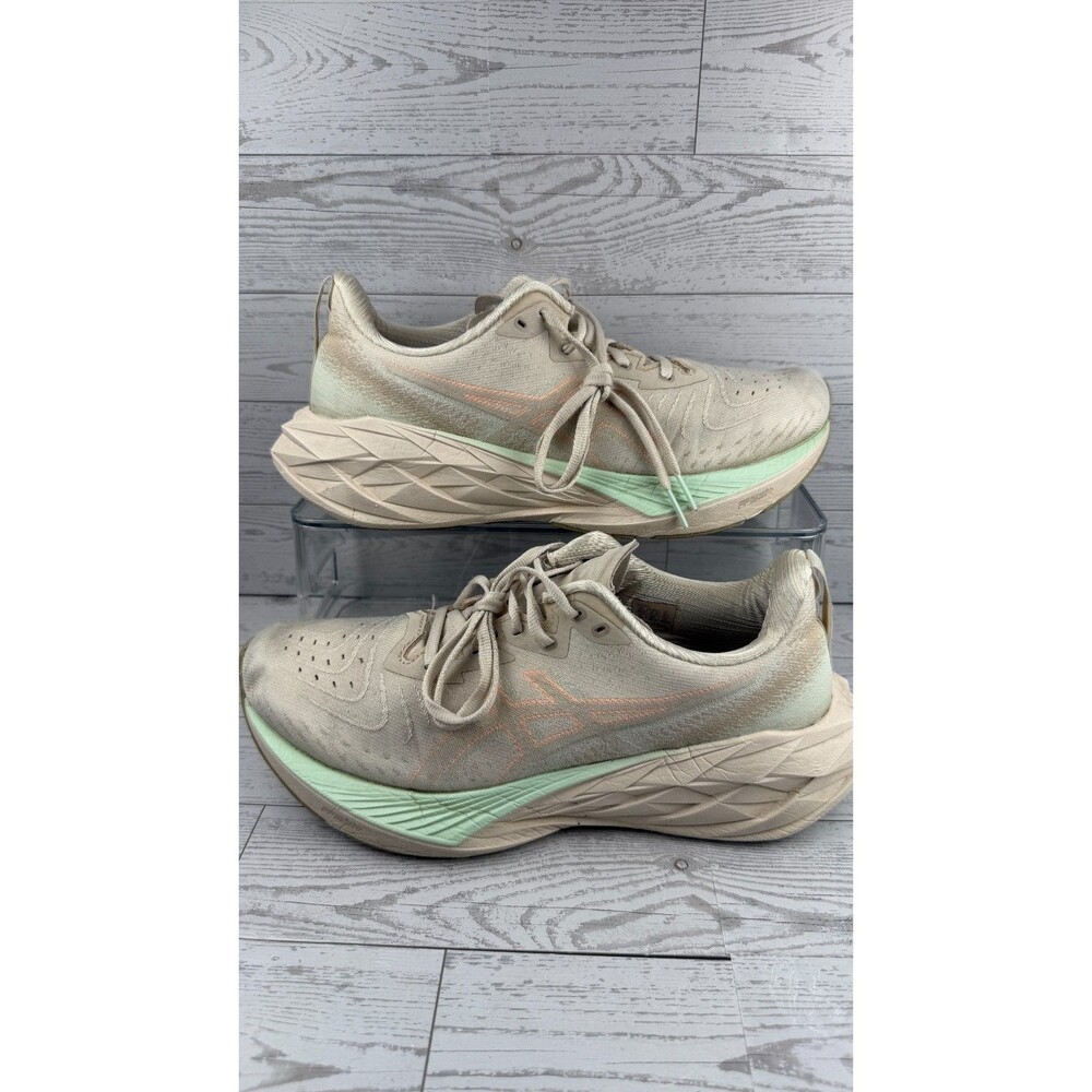 Asics Novablast 4 1012B510 Beige 9.5B Womens Sneakers Mesh Running Shoes #131